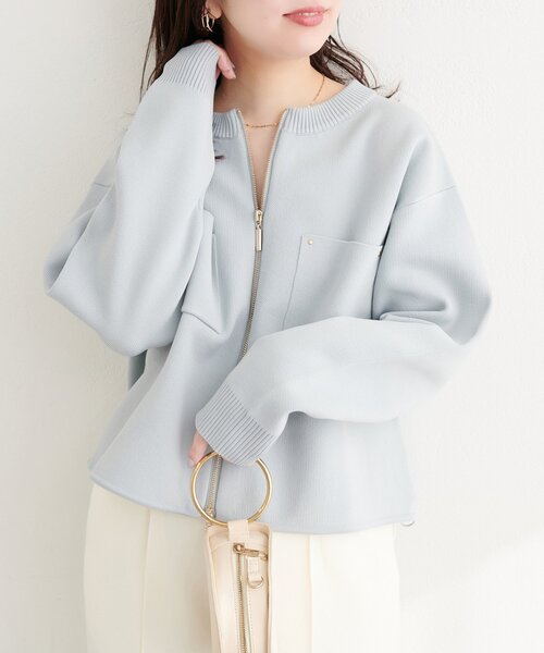 ブルゾンレディース natural couture ブルゾン アウター ニットジップブルゾン レディース