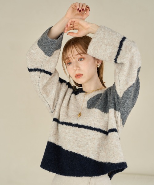 「hinari」 長袖ニット FREE ブラウン レディース_画像7