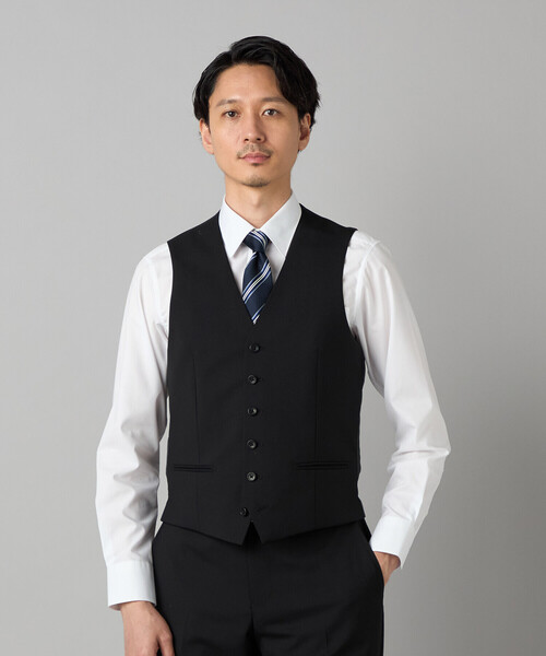 コムサデモード ベスト付 3ピース セットアップ スーツ 2XL ブラック COMME CA MEN（コムサメン） セレモニースーツ スーツ ベスト 入学式