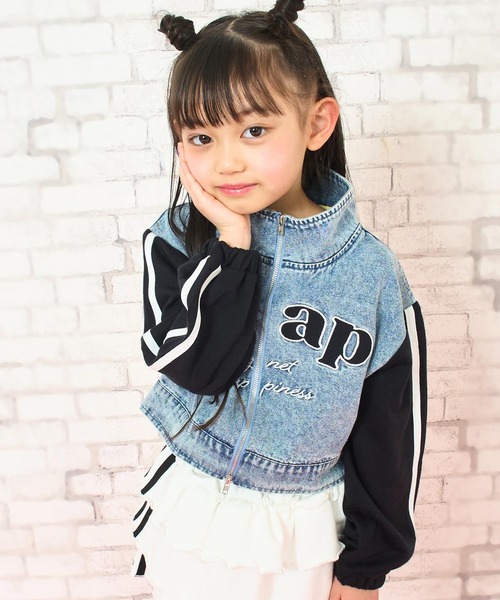 ANAP kids（アナップキッズ） ブルゾン アウター 袖スウェット デニム