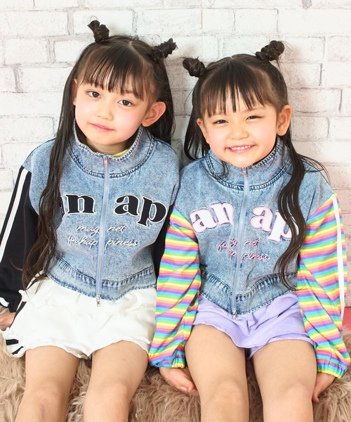 ANAP kids（アナップキッズ） ブルゾン アウター 袖スウェット デニム