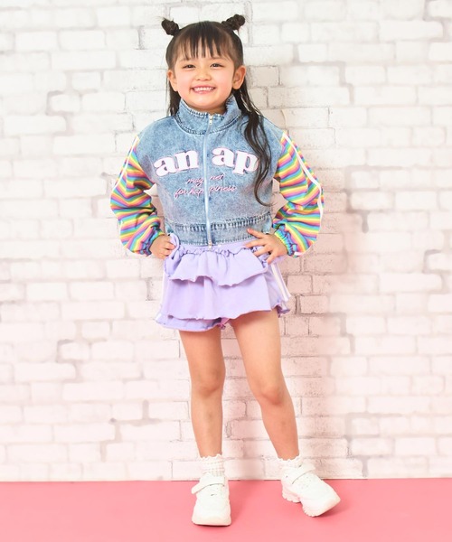 ANAP kids（アナップキッズ） ブルゾン アウター 袖スウェット デニム