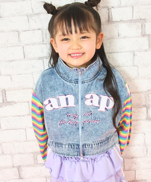 ANAP kids（アナップキッズ） ブルゾン アウター 袖スウェット デニム