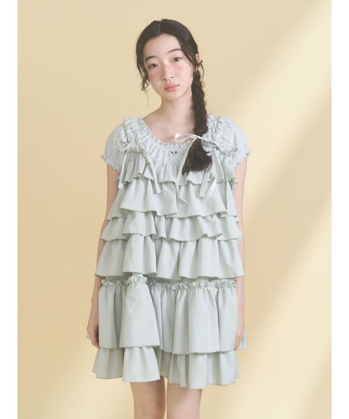 ワンピース ホイップクリームミニワンピースの画像