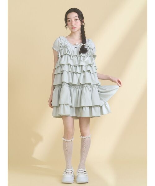 merry jenny ホイップクリームミニワンピース アイスブルー merry jenny（メリージェニー） ワンピース ホイップクリームミニ