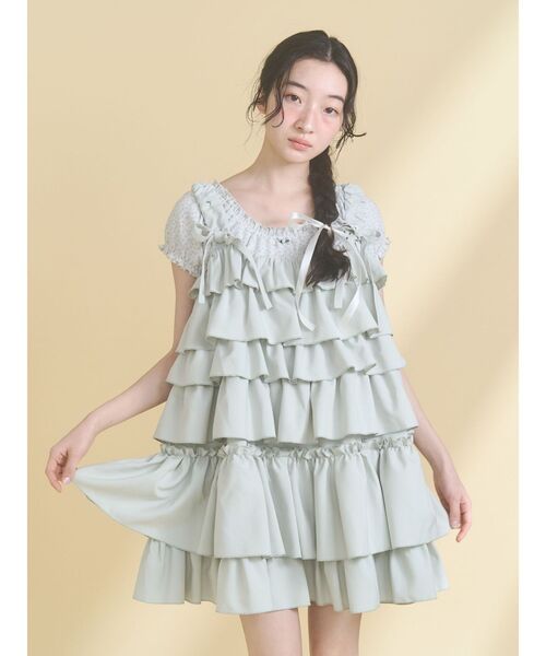 ワンピース ホイップクリームミニワンピースの画像