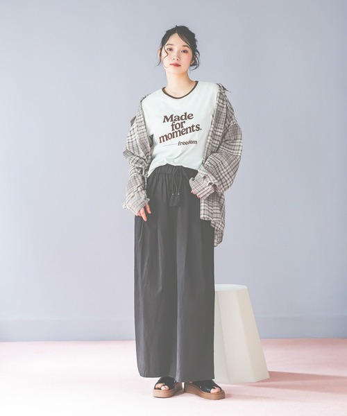 ワイドパンツ パンツ DRYイージーワイドパンツ レディースの画像