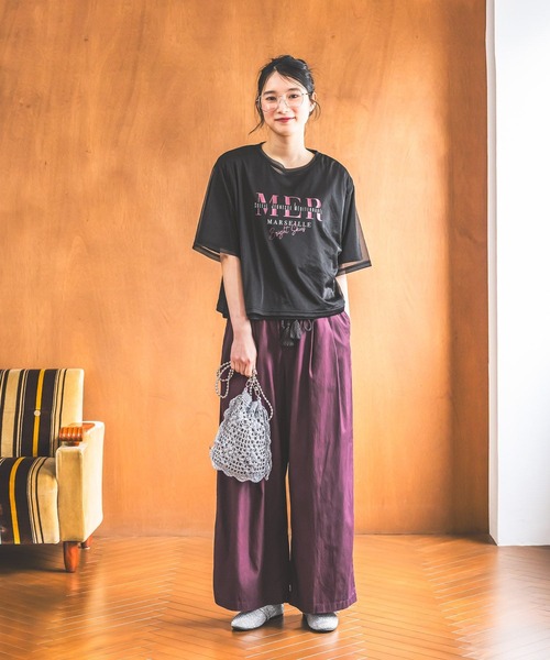 ワイドパンツ パンツ DRYイージーワイドパンツ レディースの画像
