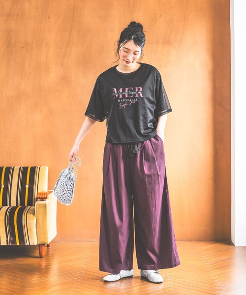 ワイドパンツ パンツ DRYイージーワイドパンツ レディースの画像