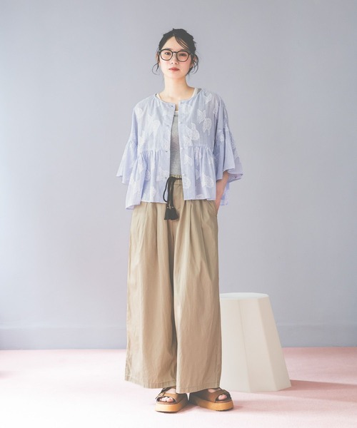 ワイドパンツ パンツ DRYイージーワイドパンツ レディースの画像