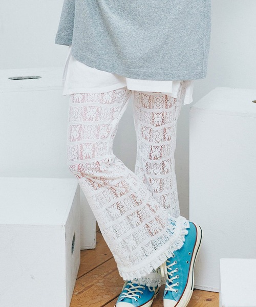 RNA（アールエヌエー） パンツ R4473 レースフレアパンツ レディース