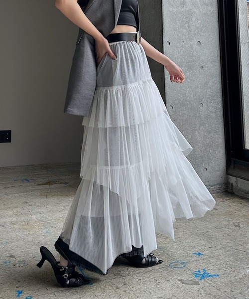 PAGEBOY（ページボーイ） ロング スカート チュールフリルスカート
