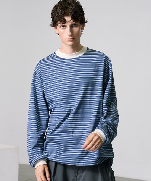 「PUBLIC TOKYO」 長袖Tシャツ 2 ネイビー メンズ