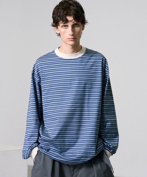 「PUBLIC TOKYO」 長袖Tシャツ 2 ネイビー メンズ