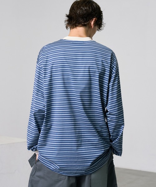 「PUBLIC TOKYO」 長袖Tシャツ 2 ネイビー メンズ