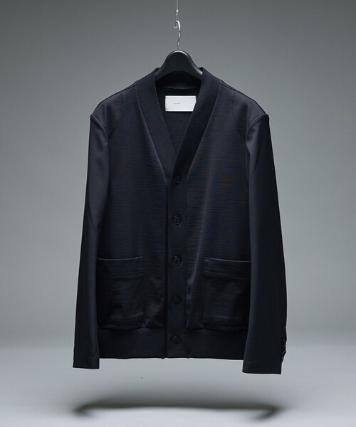 カーディガン セットアップ対応「i`m here/アイムヒアー」DOCKING CARDIGAN / ドッキング カーディガン / ユニセックスの画像