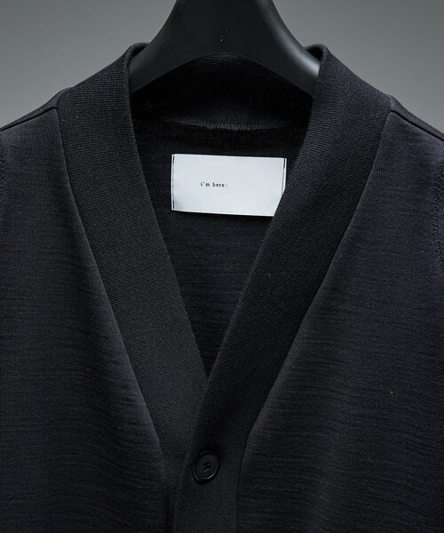 カーディガン セットアップ対応「i`m here/アイムヒアー」DOCKING CARDIGAN / ドッキング カーディガン / ユニセックスの画像