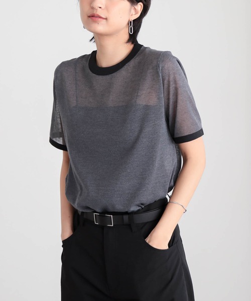 for/c（フォーシー） tシャツ 半袖 ニットリンガーT/ボーダーT