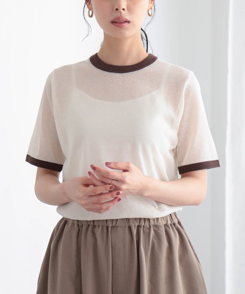 for/c（フォーシー） tシャツ 半袖 ニットリンガーT/ボーダーT