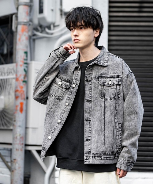 「Rocky Monroe」 デニムジャケット L ケミカルウォッシュ メンズ_画像3