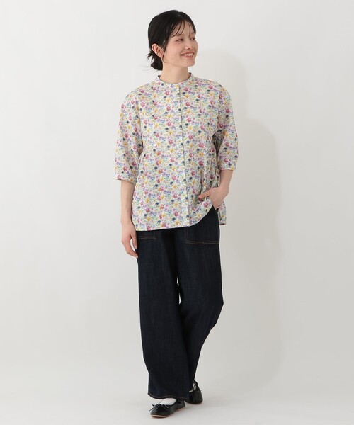 【新品】アフタヌーンティーリビング　バンドカラーブラウス　リバティプリント Afternoon Tea（アフタヌーンティー） ブラウス シャツ バンドカラー