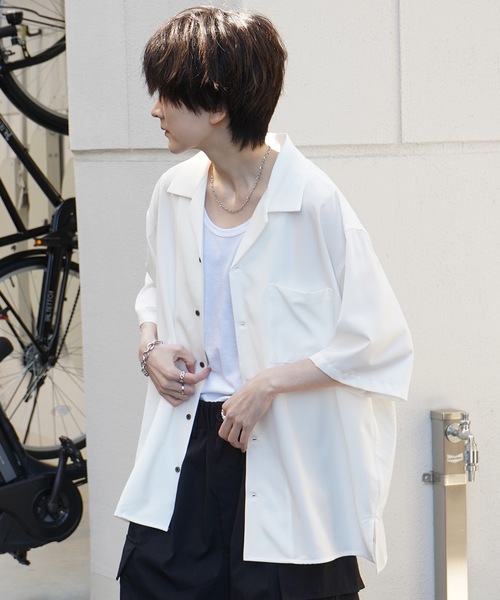 「Confirm」 半袖シャツ L サックスブルー メンズ_画像3