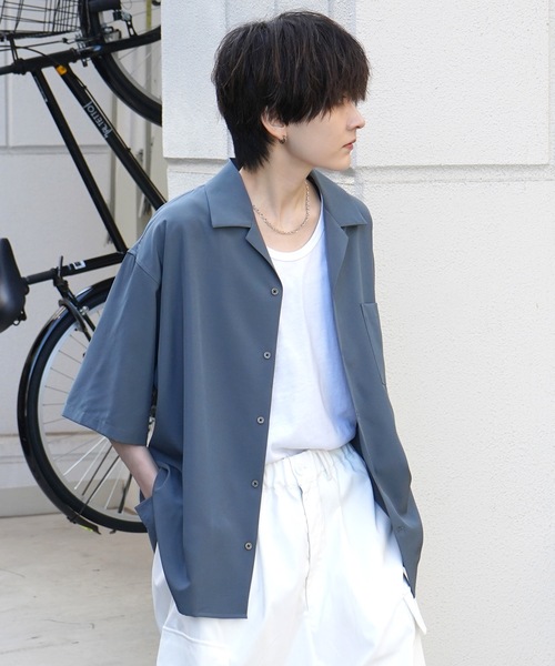「Confirm」 半袖シャツ L サックスブルー メンズ_画像9