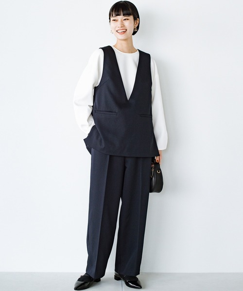 「haco!」 「KAKKO」セットアップ MEDIUM ネイビー レディース_画像3