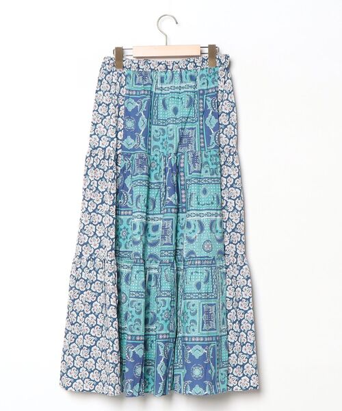 「IENA LA BOUCLE」 ペイズリーロングスカート 36 ブルー レディース_画像2