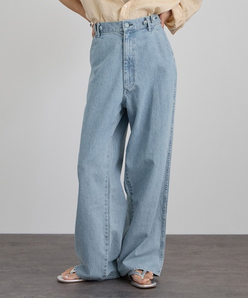 ワイドパンツ ジーンズ デニム デニムパンツ レディースの画像