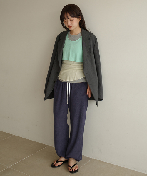 パンツ 「追加」Plus by ONIT/オニット SLOBE別注 2way パイルパンツ レディースの画像