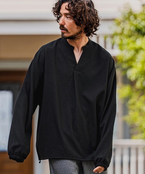 シャツ ms6539-Brushed TR Woven Pullover Shirt プルオーバーシャツ(A72126cmb) メンズの画像