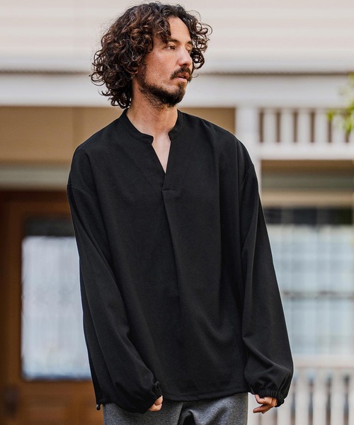 シャツ ms6539-Brushed TR Woven Pullover Shirt プルオーバーシャツ(A72126cmb) メンズの画像