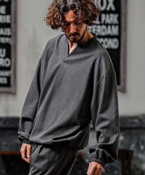 シャツ ms6539-Brushed TR Woven Pullover Shirt プルオーバーシャツ(A72126cmb) メンズの画像