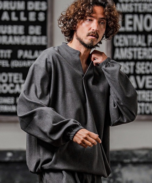 シャツ ms6539-Brushed TR Woven Pullover Shirt プルオーバーシャツ(A72126cmb) メンズの画像