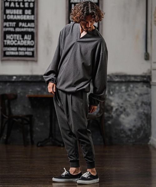 シャツ ms6539-Brushed TR Woven Pullover Shirt プルオーバーシャツ(A72126cmb) メンズの画像