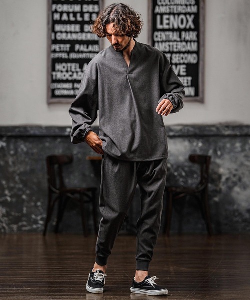 シャツ ms6539-Brushed TR Woven Pullover Shirt プルオーバーシャツ(A72126cmb) メンズの画像