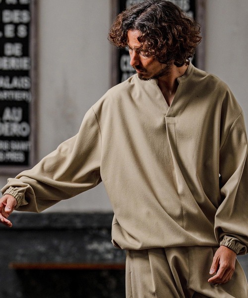 シャツ ms6539-Brushed TR Woven Pullover Shirt プルオーバーシャツ(A72126cmb) メンズの画像