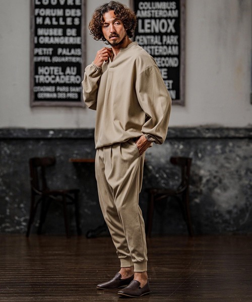シャツ ms6539-Brushed TR Woven Pullover Shirt プルオーバーシャツ(A72126cmb) メンズの画像