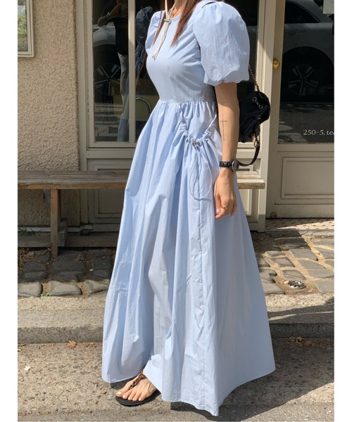 ⭐　スキューバ生地な半袖パフスリーブワンピ FAVORITO ワンピース 半袖 パフスリーブワンピース : ZOZOTOWN Yahoo