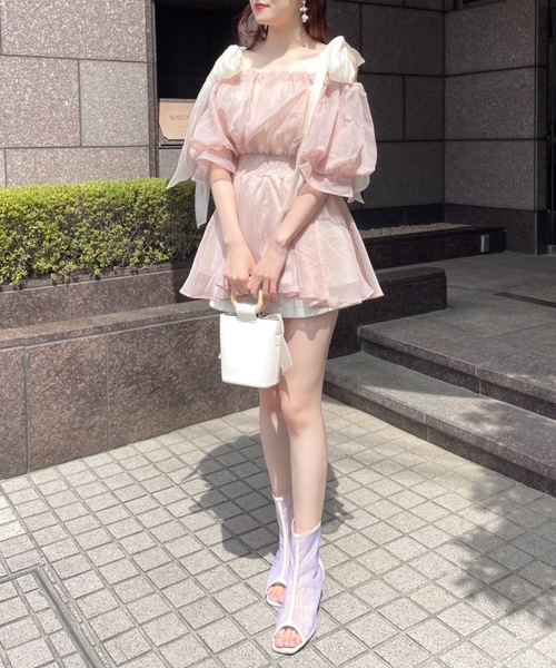 「NOMAE」 半袖ブラウス FREE アイボリー レディース_画像5