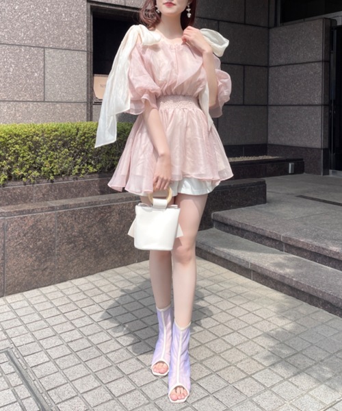 「NOMAE」 半袖ブラウス FREE アイボリー レディース_画像6