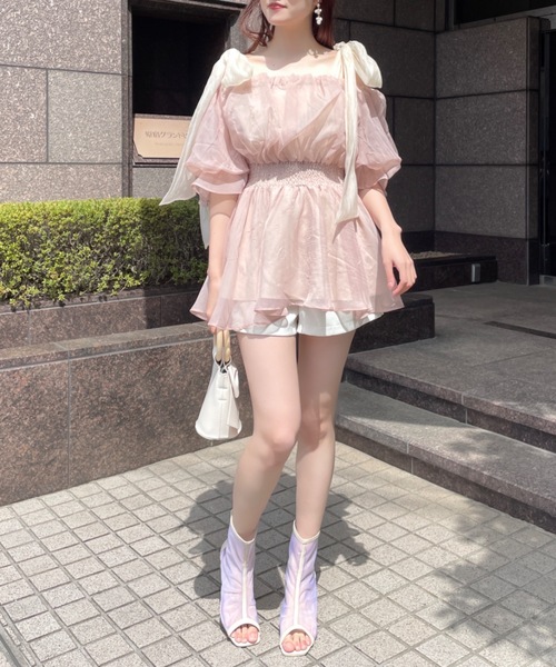 「NOMAE」 半袖ブラウス FREE アイボリー レディース_画像7