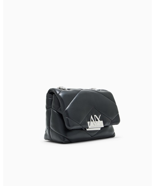 アルマーニ ダブルハンドルチェーンバッグ　2wayキルティング ロゴ ブラック ARMANI EXCHANGE ショルダーバッグ バッグ 「A|X アルマーニ