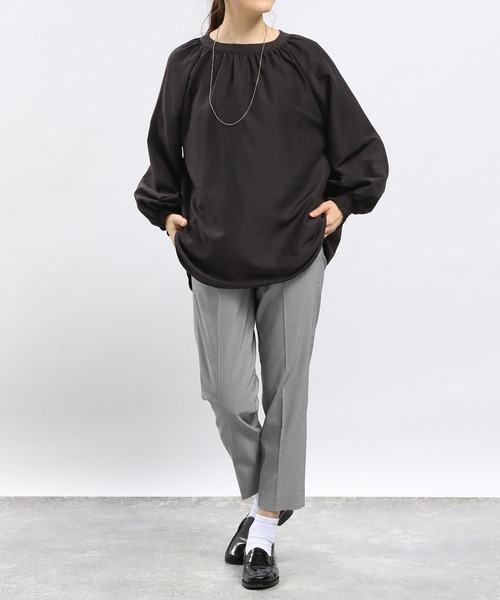 「GLOBAL WORK Smile Seed Store」 長袖ブラウス LARGE ブルー系その他6 レディース_画像2