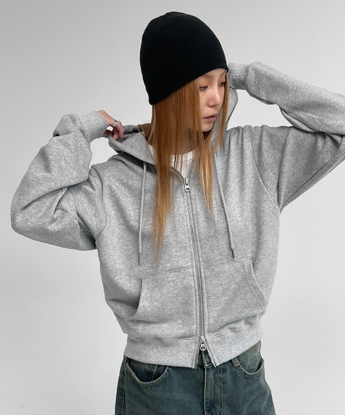 「BLACKUP」 ジップアップパーカー ONESIZE グレー レディース_画像9