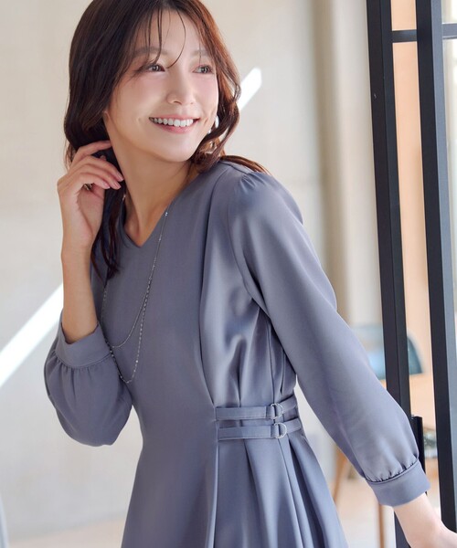 「Tiaclasse」 長袖ワンピース M ブルー レディース_画像6