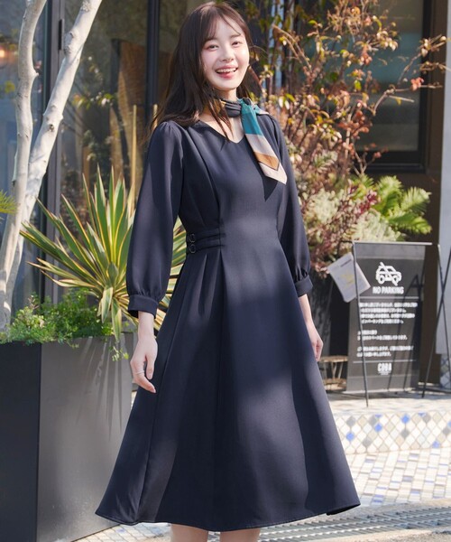 「Tiaclasse」 長袖ワンピース M ブルー レディース_画像9