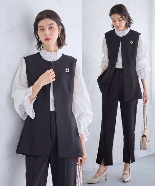 「GeeRA」 セットアップ MEDIUM ベージュ レディース_画像6