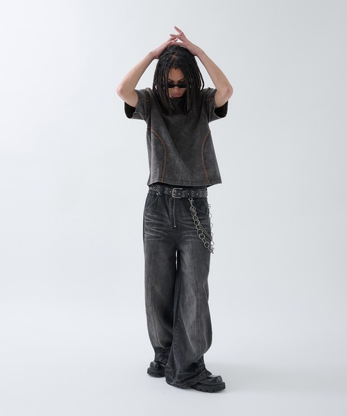 「ANDER HUNK」 半袖Tシャツ LARGE ブラック メンズ_画像8